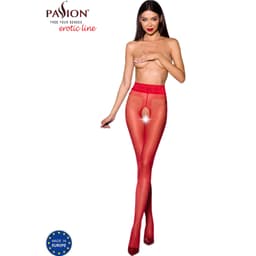 Passion Tiopen 001 Ouvert-Strumpfhose, Gesamtansicht am Modell von vorne