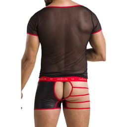 Passion Mark Herren-Dessous-Set in Nahaufnahme des Materials