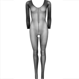 Leg Avenue Bodystocking flach ausgelegt, einteiliger Schnitt von Schulter bis Bein