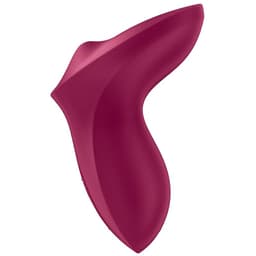 Satisfyer Exciterrr Fuchsia von der Seite mit breiter Form im Detail