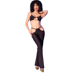 Chilirose Set in Schwarz mit Top und Leggings, Gesamtansicht des kompletten Sets