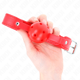 Kink – Ballknebel mit Atemlöchern , Kugel 4,5 cm – Rot, Ansicht 7
