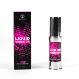 Secretplay Flüssiger Vibrator Erdbeer-Sahne, Flasche im Größenvergleich