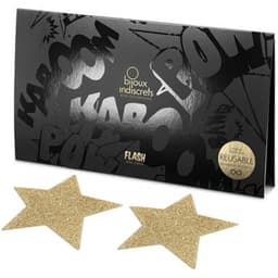 Verpackung der Bijoux Indiscrets Flash Golden Star Nippelabdeckungen in Gold