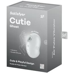 Verpackung des Satisfyer Cutie Ghost Druckwellenvibrators in Weiß