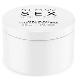Bijoux Indiscrets Slow Sex Körpermassagekerze, Deckel und Etikett im Detail