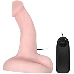 Baile Vibrator mit Saugnapf von der Seite fotografiert, Detailaufnahme der geäderten Oberfläche