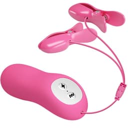 Baile Wave Fuchsia Klemme mit Bedienelement für Vibration und Elektrostimulation