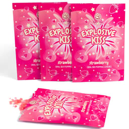 Secretplay Erdbeer-Sprengbonbons, geöffneter Beutel mit Popcandy