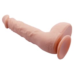 Baile Jason gebogener G-Punkt-Dildo mit Saugnapf mit Blick auf den bauchigen Kopf im Detail