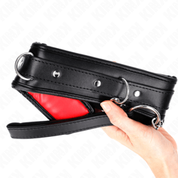 Kink Kunstleder-Halsband Modell 3 mit Polsterung, Schnallenverschluss und Verstellbereich im Detail