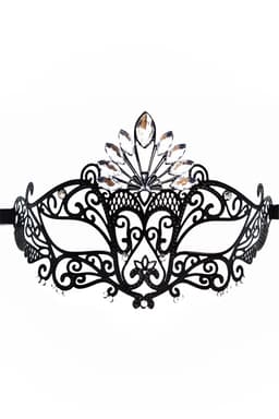 Venezianische Maske BL274616 von Be Lily in Schwarz, komplette Gesamtansicht