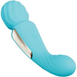 Lelo Switch Wanda doppelseitiger Vibrator, Sensorrippen auf der Silikonoberfläche in Großaufnahme