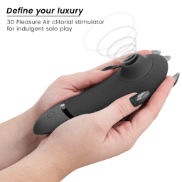 Womanizer Next Klitorisstimulator mit 3D Pleasure Air in Schwarz, Silikonöffnung des Stimulationskopfs in der Nahaufnahme