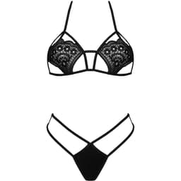 Passender Tanga des Livco Corsetti Jimena Sets aus schwarzer Spitze