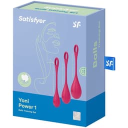 Verpackung des Satisfyer Yoni Power 1 Trainingsset in Produktfotografie