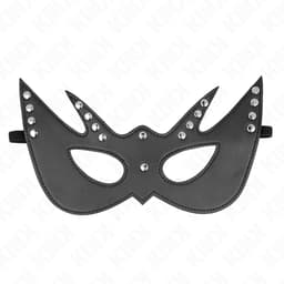 Kink Fledermaus-Augenmaske mit Nieten von der Seite, Detailansicht der Form