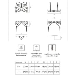 Livco Corsetti Soledad dreiteiliges Dessous-Set, Detailaufnahme der Materialstruktur aus der Nähe