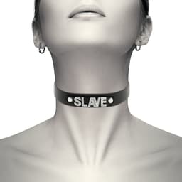 Coquette Chic Desire Sklaven-Choker mit Ring und Beschlag im Detail