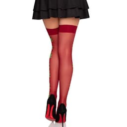 Leg Avenue Strumpfhose aus transparentem Feinstrick, Rückansicht mit Blick auf den Beinverlauf