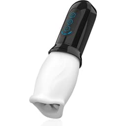 Jamyjob Spinjob Stimulator mit USB-Ladekabel am Ladeanschluss des Gehäuses