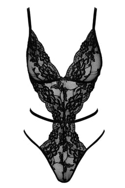 Kissable Stringbody in Schwarz, Detailaufnahme der verstellbaren Träger