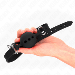 Kink – Ballknebel aus Vollsilikon, Kugel 4 cm – Schwarz / L (2 cm), Ansicht 18