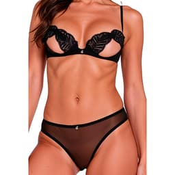 Offener Spitzen-BH des Passion Intimari Sets in Rosa von vorn