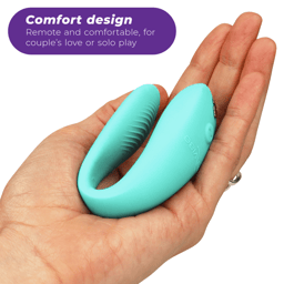We-Vibe Sync Lite Paarvibrator von schräg oben mit gebogenem Innenarm