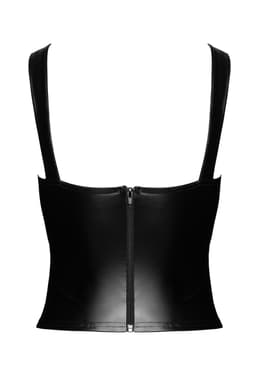 Noir Handmade F365 Lace-Up Corset Top in Schwarz, Ansicht der Gesamtpassform