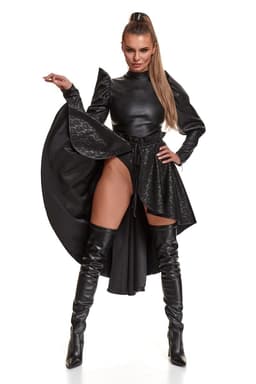 Demoniq Black Rose Rock in Schwarz, komplette Gesamtansicht von vorne