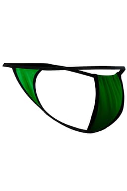 Cut4Men String mit transparentem Netz-Pouch, Farbvariante Türkis, am Körper getragen