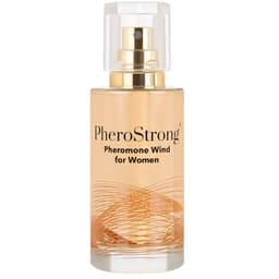 PheroStrong Wind for Women Pheromon-Parfum, Flakon mit Sprühkopf von der Seite