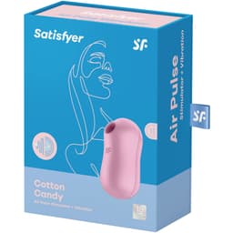 Satisfyer Cotton Candy Klitoris-Stimulator aus Silikon und ABS in der Hand gehalten im Größenvergleich