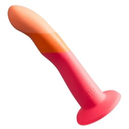 Romp Dizi Silikon-Dildo mit dreifarbigem Saugnapf, Gesamtansicht