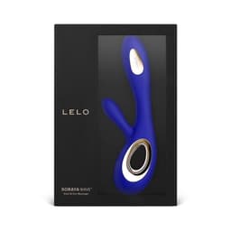 Verpackung des Lelo Soraya Wave in Mitternachtblau in scharfer Nahaufnahme