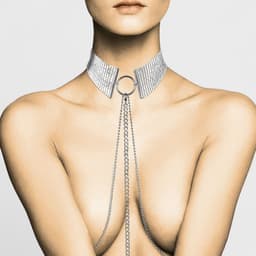 Bijoux Indiscrets Désir Métallique Halsband mit Kettengürtel und Verpackung der Serie