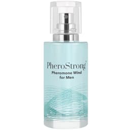 PheroStrong Wind for Men Flakon von der Seite mit Zerstäuber im Detail