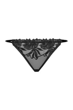 Petite Noir 1118 Tüll-Slip in Schwarz, Gesamtansicht, Studioaufnahme in neutralem Hintergrund