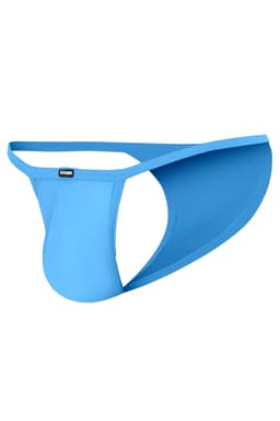 Cut4Men Tanga Kini String in Blau, Rückansicht mit erkennbaren Schnittdetails