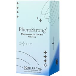 Verpackung des PheroStrong Glow Up for Men Pheromon-Parfums mit Duftangaben