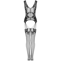 Livco Corsetti Julove Bodystocking in Schwarz, Ansicht von schräg hinten