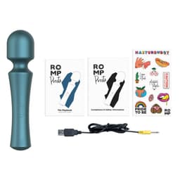 Romp Presto Klitorisvibrator in Grün, liegend auf hellem Untergrund von oben fotografiert