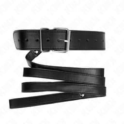 KINK Halsband mit roter Leine, Detailansicht der Naht am Riemen