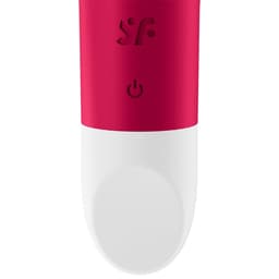 Satisfyer Ultra Power Bullet 1 in Rot von der Seite, Spitze im Detail