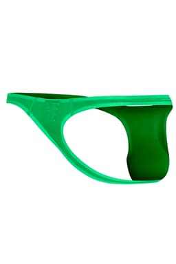 Cut4Men Brazilian-Thong aus durchsichtigem Netzmaterial, Farbvariante Türkis, am Körper getragen