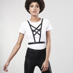 Bijoux Indiscrets Maze Harness, Detail der verstellbaren Riemen und Verlängerungen