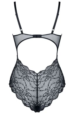 Demoniq Carine Body in schwarz, Detailansicht des Verschlusses