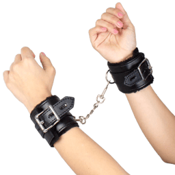 Secret Play Bondage-Handschellen aus Kunstleder mit Plüschfutter, Gesamtansicht