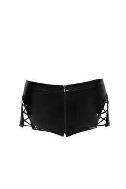 Noir Handmade Shorts, Nahaufnahme des durchgehenden Reißverschlusses